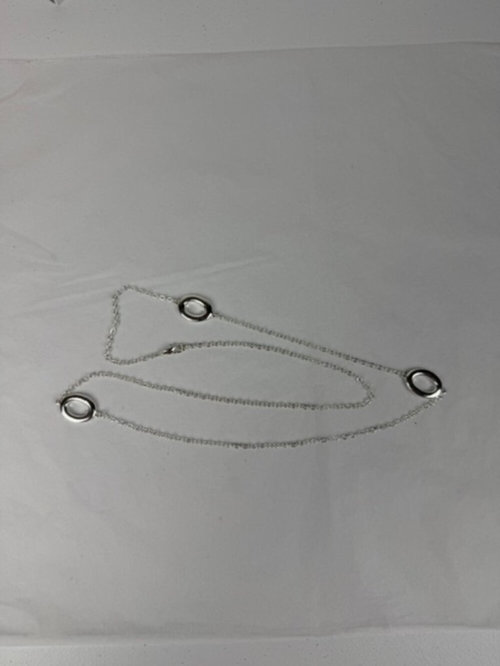 Silver Body Chain Necklace with Oval Links – Adjustable